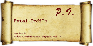 Patai Irén névjegykártya